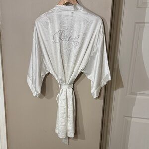 Victoria’s Secret White Bridal Robe with Rhinestone Detail